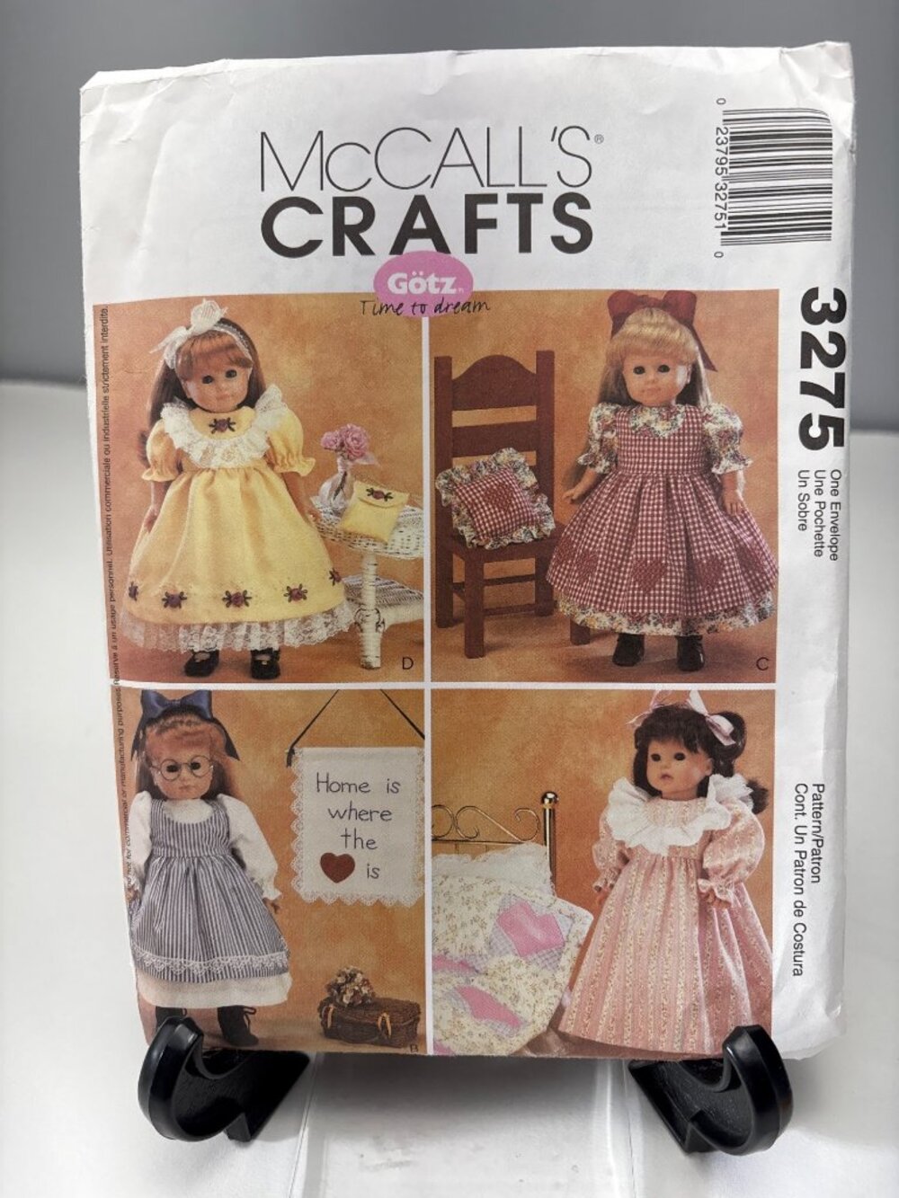 McCalls 3275 Doll Clothes Craft Pattern Uncut Sewing Size18" Dolls Uncut 2001